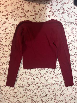 Camiseta burdeos manga larga