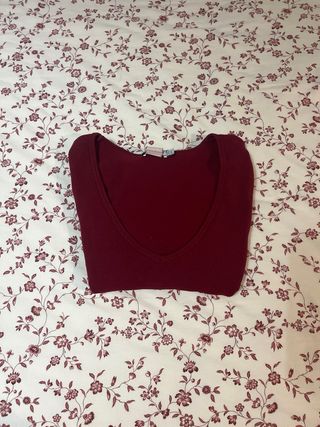 Camiseta burdeos manga larga