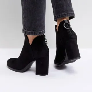 Botines tacón Bershka negros