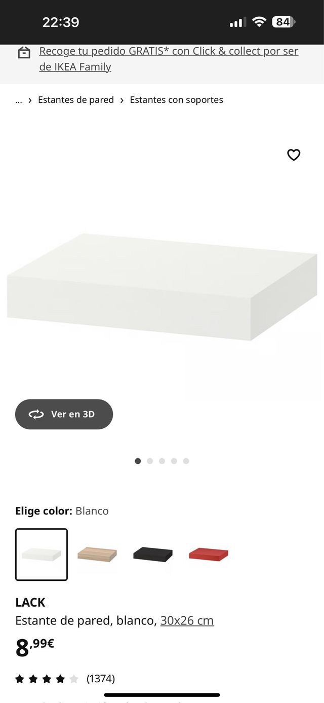 6 Estantes LACK Ikea 30x26 Blanco