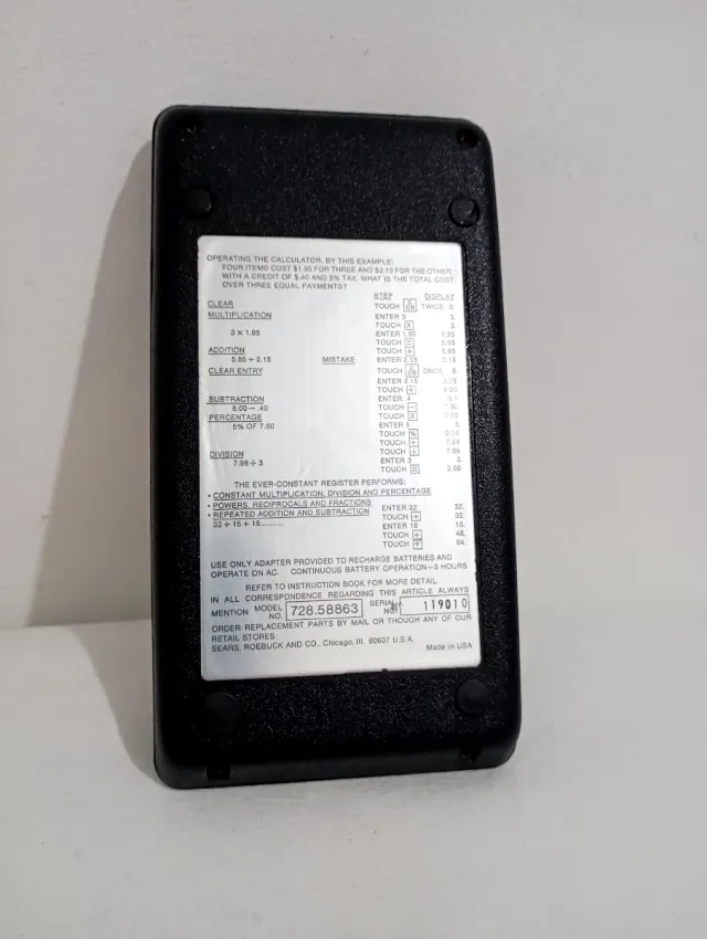 Calculadora Sears 8 Vintage Años 70