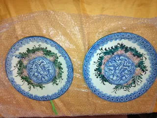 Juego de 2 Platos Decorativos Cerámica