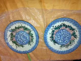 Juego de 2 Platos Decorativos Cerámica