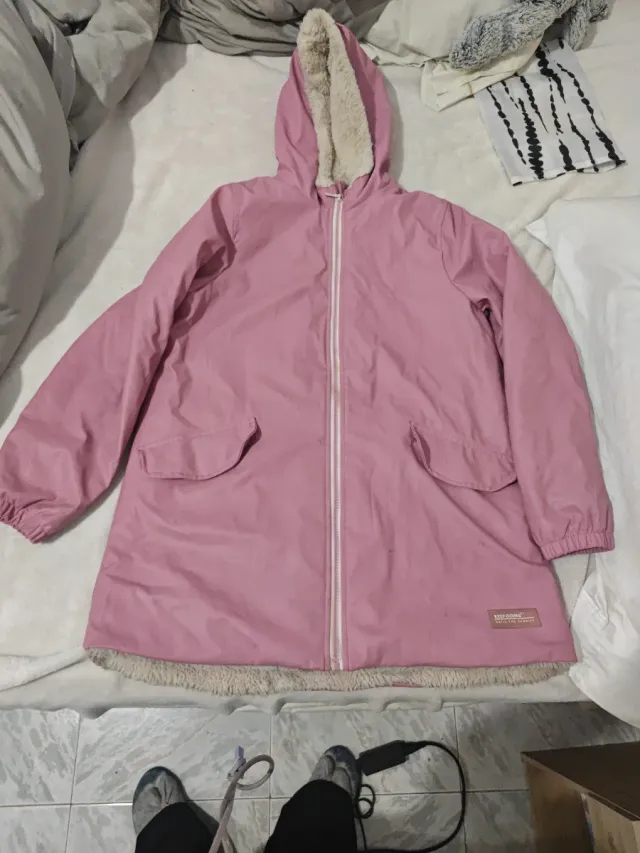 Chaqueta rosa con forro de peluche