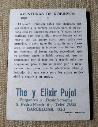 CROMOS AVENTURAS DE ROBINSON- THE Y ELIXIR PUJOL