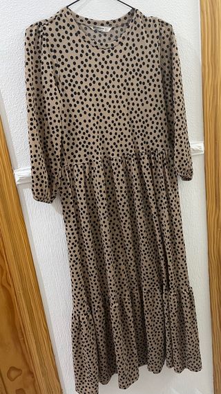 Vestido Stradivarius lunares marrón