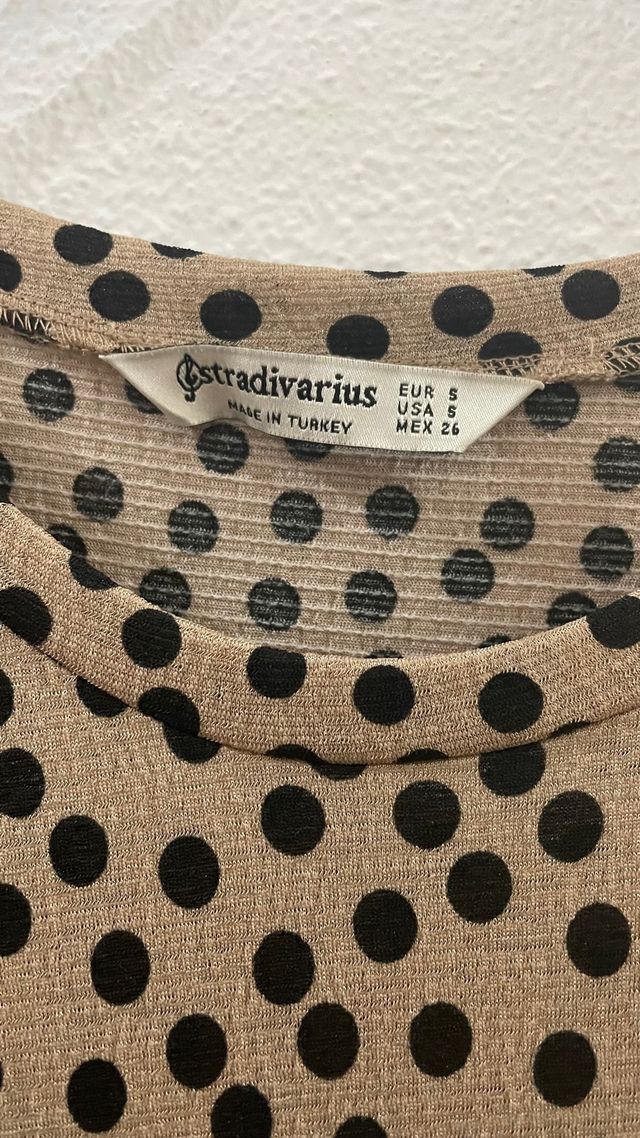 Vestido Stradivarius lunares marrón