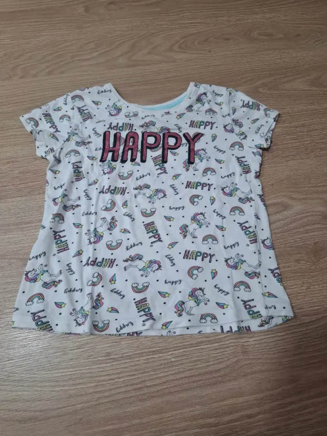 Camiseta estampado de unicornios y arcoíris T 4-5