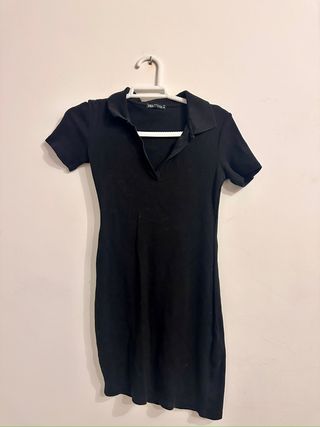 Vestido Polo Zara Negro Talla M