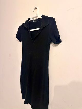 Vestido Polo Zara Negro Talla M