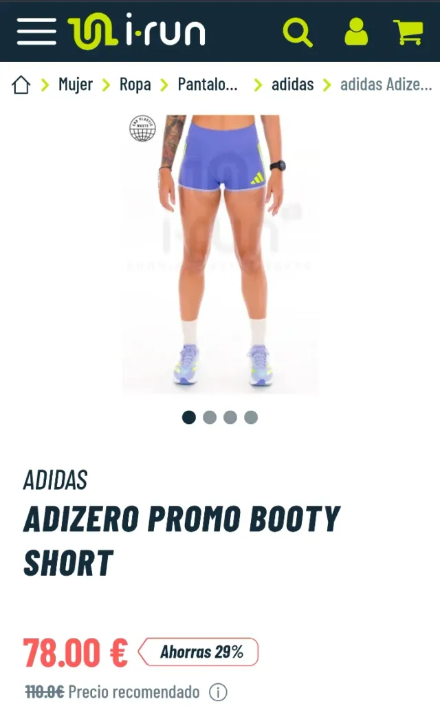 Shorts Adidas Adizero Morado y Verde