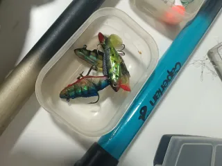 Equipo pesca tres carretes mitchell