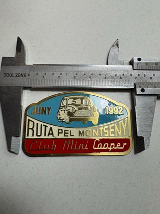 Chapa Club Mini Cooper Ruta Pel Montseny 1992