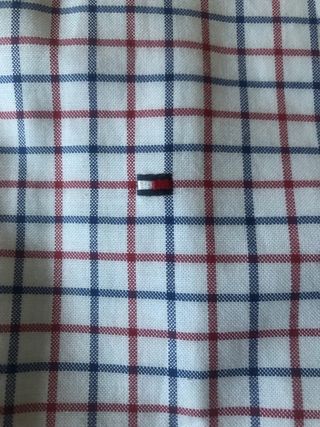 Camisa Tommy Hilfiger Fitted Blanca rayas azul roj