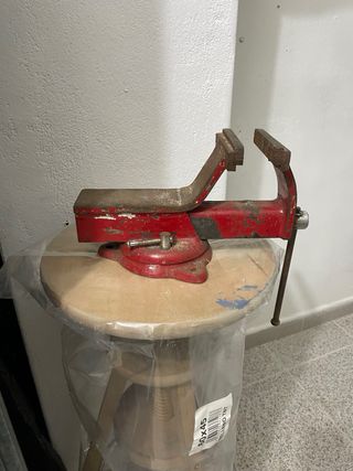 Taladro columna Bosch con soporte y torno hierro