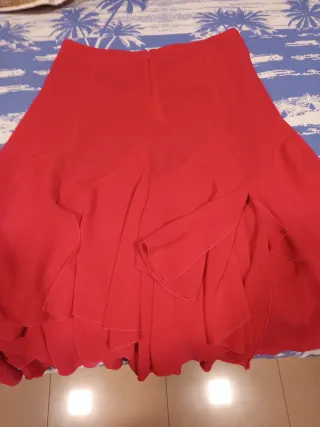 Falda larga juvenil fucsia