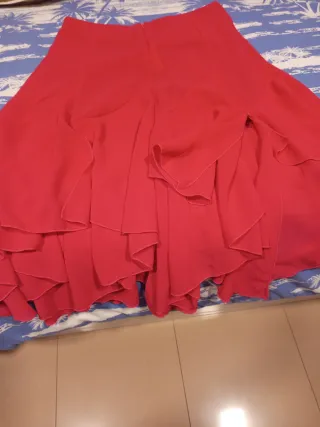 Falda larga juvenil fucsia