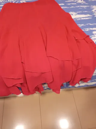 Falda larga juvenil fucsia