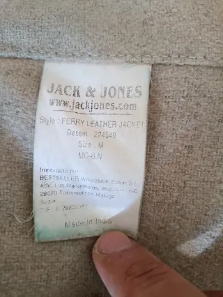 Chaqueta cuero auténtico Jack&Jones M Medidas indi