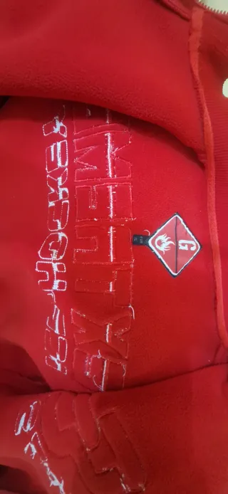 Chaqueta gasolina estilo hockey roja Talla XL