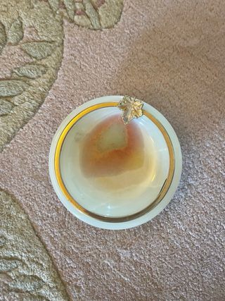 Posacenere Alabastro Anni '50 Foglia Oro