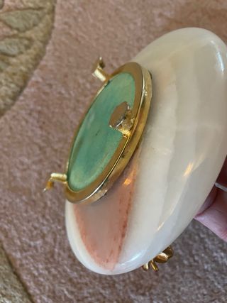 Posacenere Alabastro Anni '50 Foglia Oro