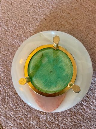 Posacenere Alabastro Anni '50 Foglia Oro