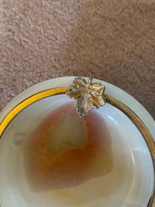 Posacenere Alabastro Anni '50 Foglia Oro