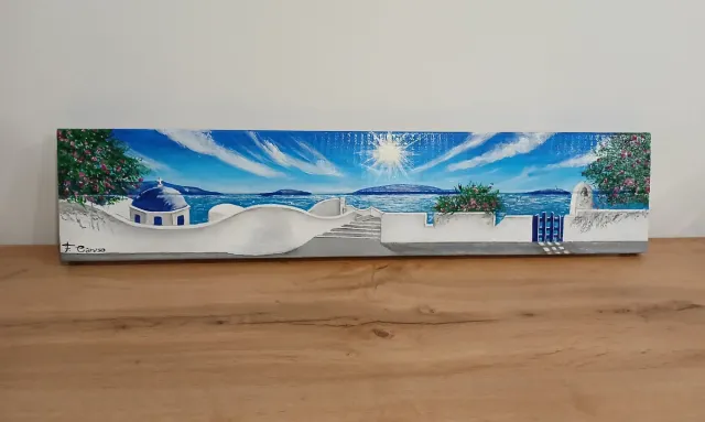 Quadro Santorini Dipinto a Mano