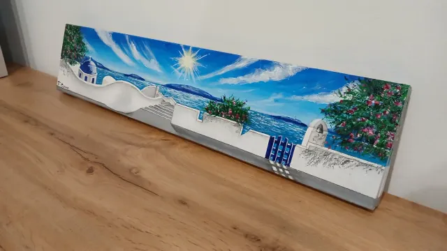 Quadro Santorini Dipinto a Mano