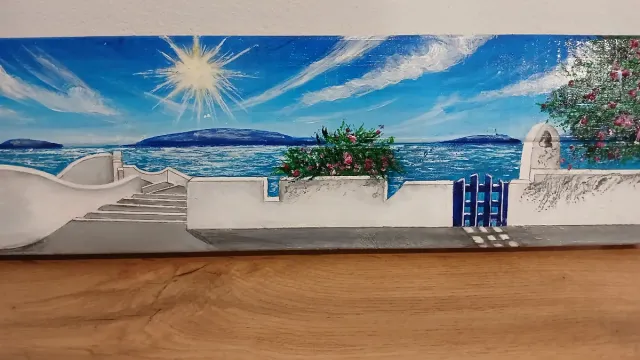 Quadro Santorini Dipinto a Mano