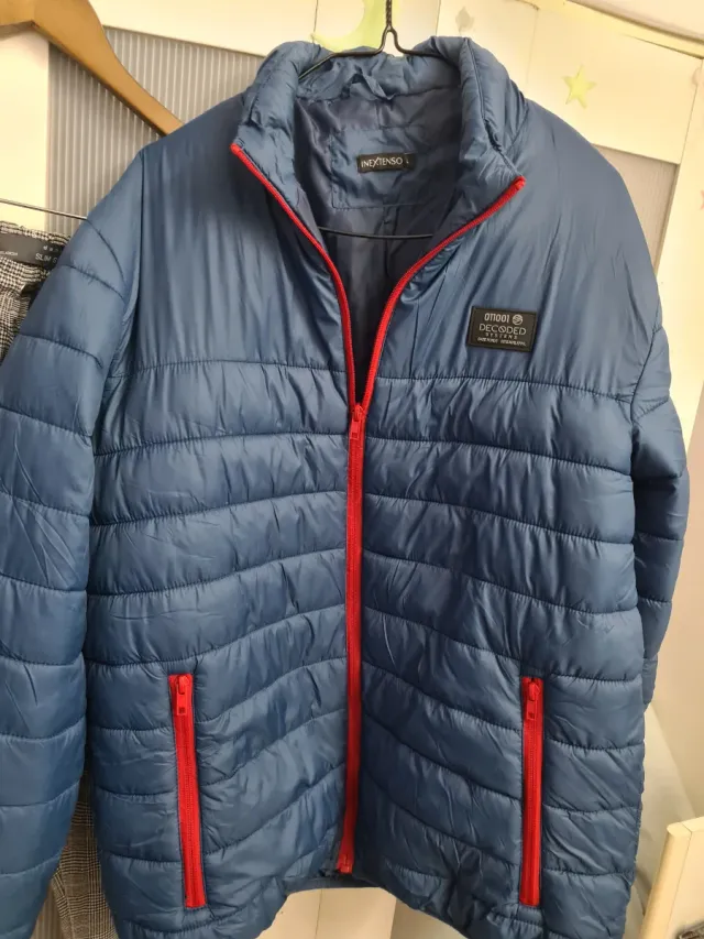 Jaqueta Azul Inextenso Tamanho L + Calça Cinza M