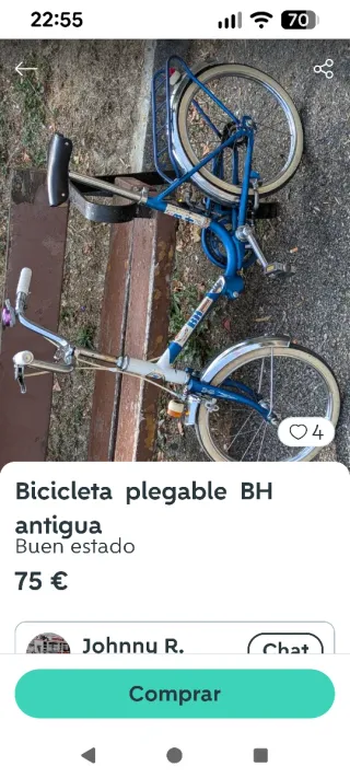 Bicicleta BH Plegable Azul