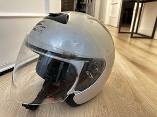 Casco Jet Moto Plata, talla S.