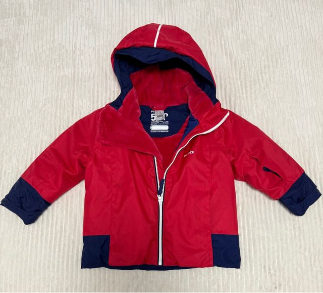 Chaqueta impermeable de nieve infantil Wedze roja