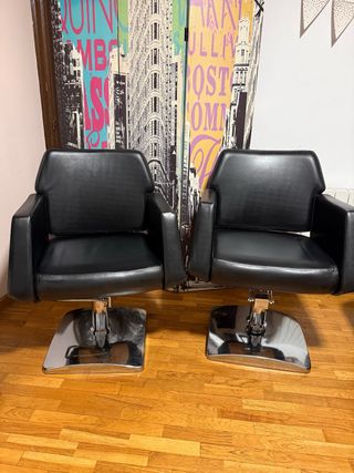 5 Sillas Peluquería/Barbería Negra
