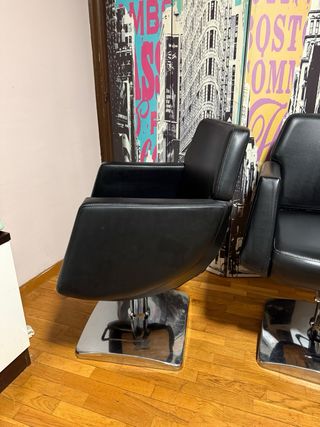 5 Sillas Peluquería/Barbería Negra