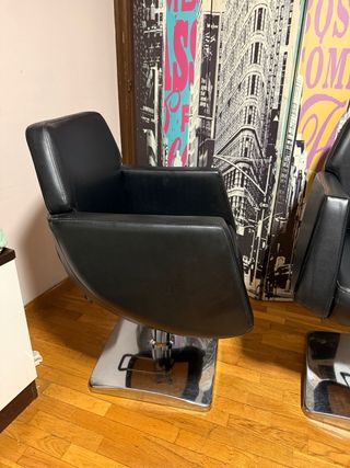 5 Sillas Peluquería/Barbería Negra