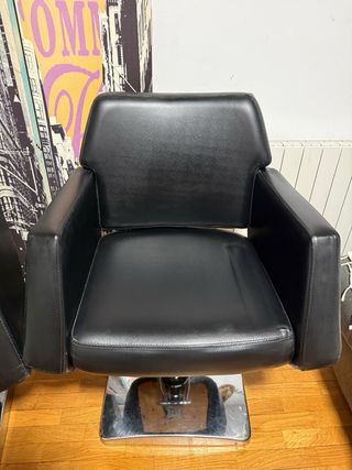 5 Sillas Peluquería/Barbería Negra