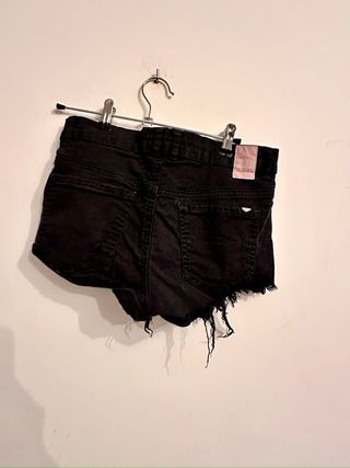 Shorts Bershka Negros Talla S Desgastados