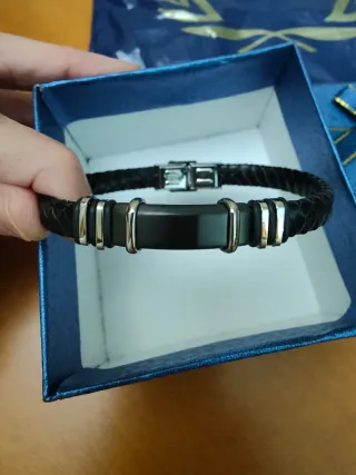 Pulsera Hombre Cuero y Acero Mezea