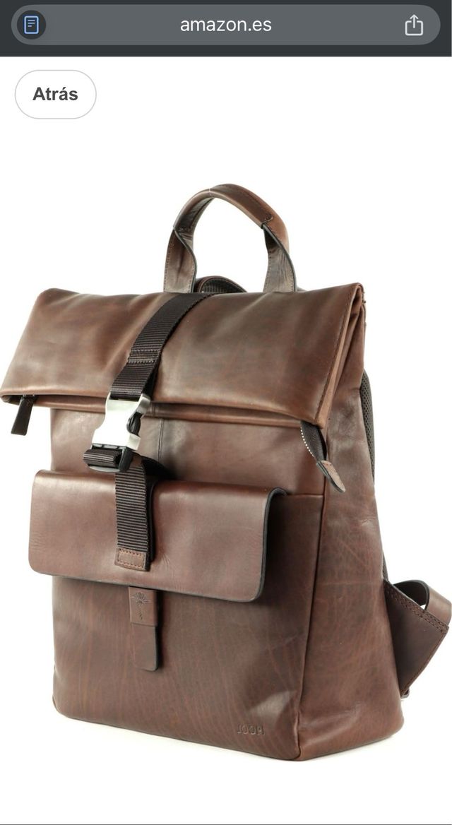 Mochila de cuero marrón minimalista