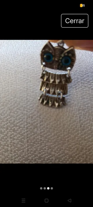 Colgante búho plata ojos azules