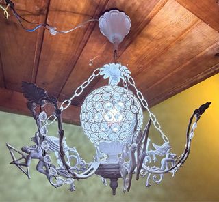 Lámpara de techo de bronce lacada en blanco 2 unid