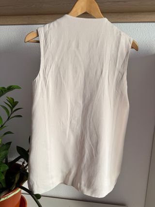 Chaleco Zara Beige/Rosa Talla XS