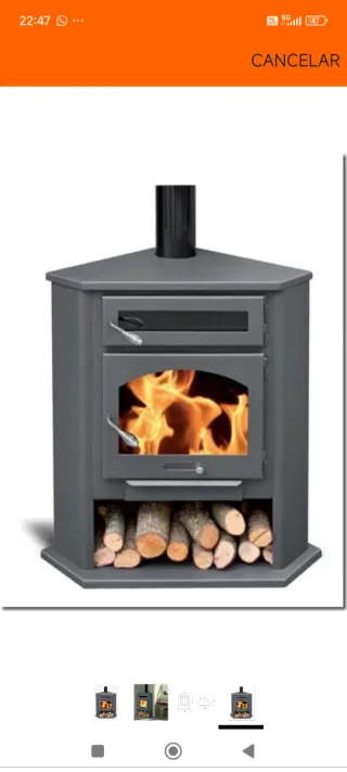 Estufa de leña Juan Panadero Negra