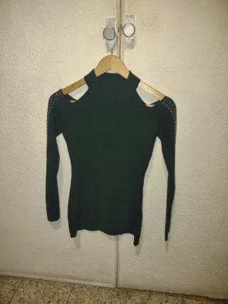 Jersey verde mujer manga larga