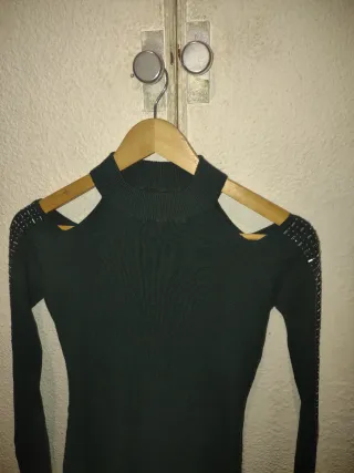 Jersey verde mujer manga larga