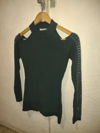 Jersey verde mujer manga larga