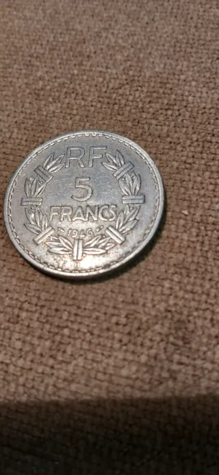 Moneta 5 Franchi Francese Anni '70